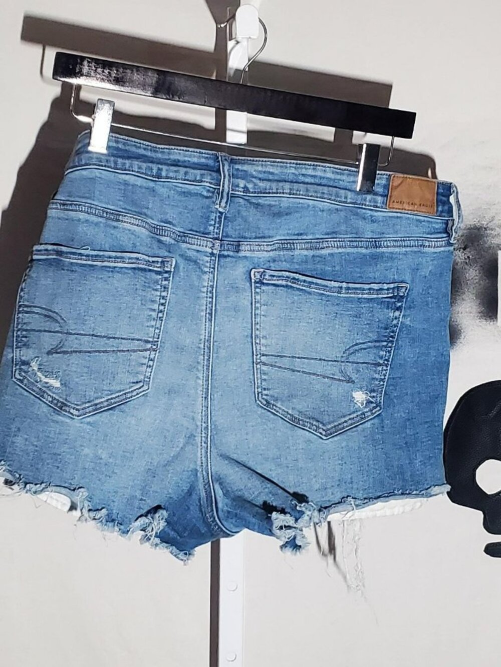 American Eagle High-Rise Shortie Festival Denim Shorts Sz 16 - Picture 4 of 16